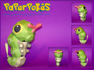 Figura Armada Papercraft Caterpie 3D