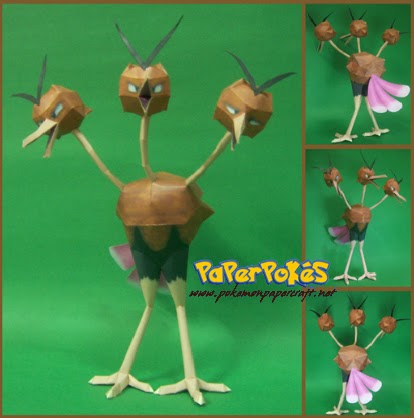 Figura Armada Papercraft Dodrio 3D