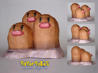Figura Armada Papercraft Dugtrio 3D