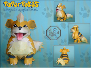 Figura Armada Papercraft Growlithe 3D