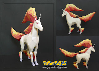 Figura Armada Papercraft Rapidash 3D