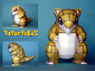 Figura Armada Papercraft Sandshrew 3D