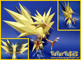 Figura Armada Papercraft Zapdos 3D