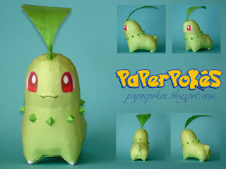 Figura Armada Papercraft Chikorita 3D