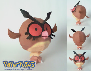 Figura Armada Papercraft Hoothoot 3D