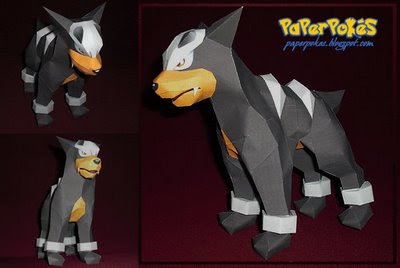 Figura Armada Papercraft Houndour 3D