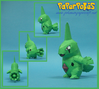 Figura Armada Papercraft Larvitar 3D
