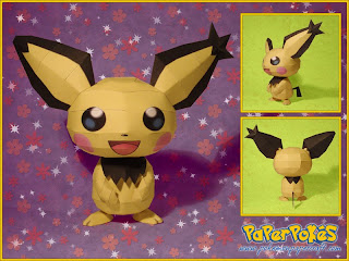 Figura Armada Papercraft Pichu 3D