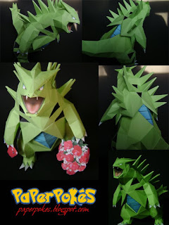 Figura Armada Papercraft Tyranitar 3D
