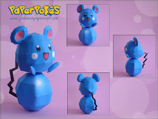 Figura Armada Papercraft Azurill 3D