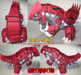 Figura Armada Papercraft Groudon 3D