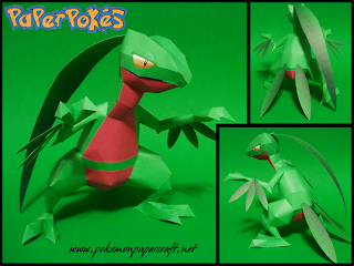 Figura Armada Papercraft Grovyle 3D