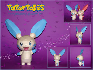 Figura Armada Papercraft Minun 3D