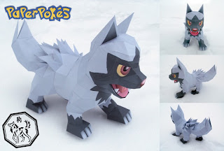 Figura Armada Papercraft Poochyena 3D