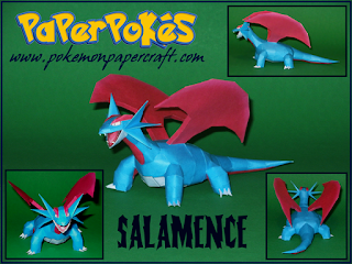 Figura Armada Papercraft Salamence 3D
