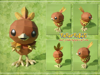 Figura Armada Papercraft Torchic 3D